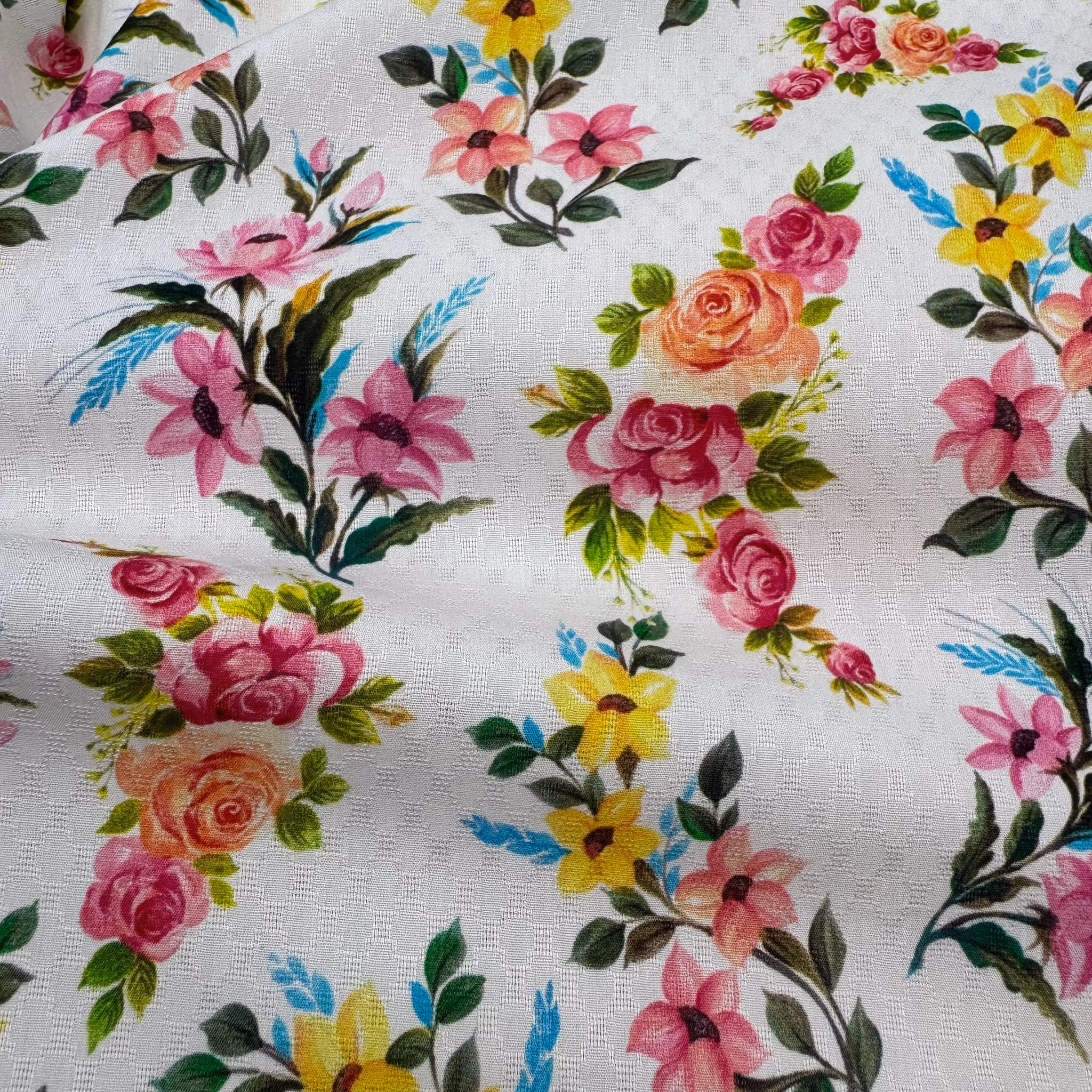 Viskosjaquard blommig
