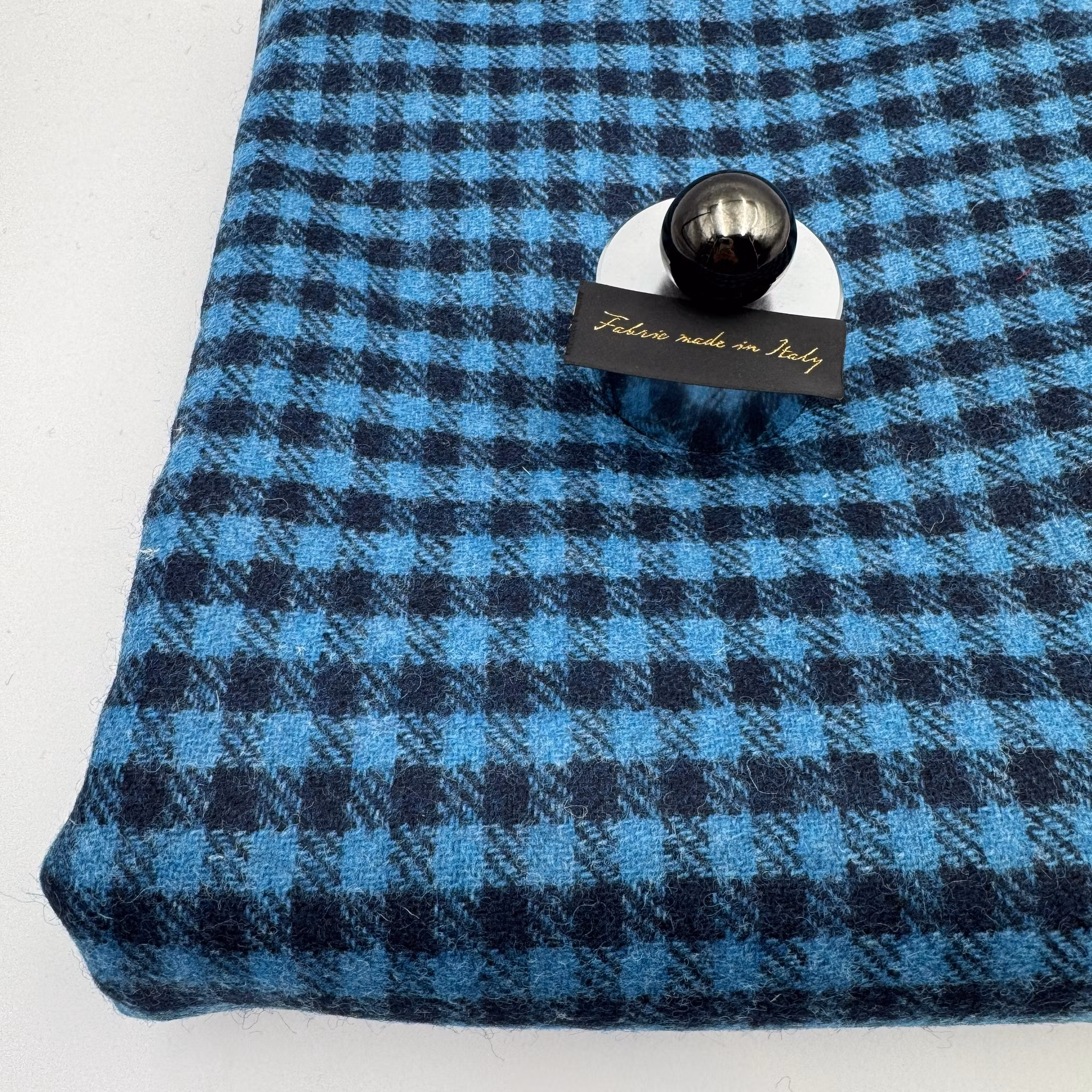 Ulltweed rutig blå/turkos