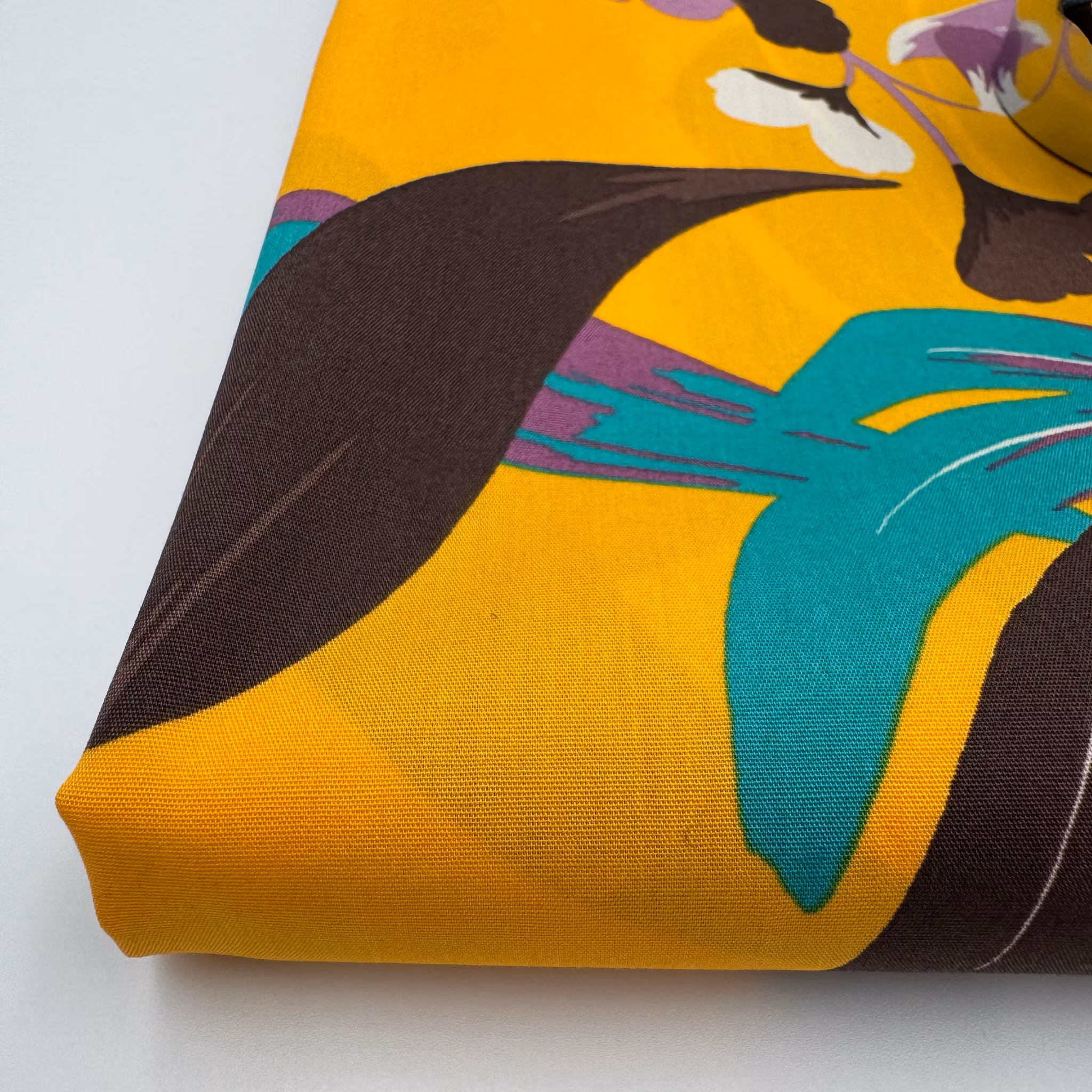 Skjortbomull monstera gul