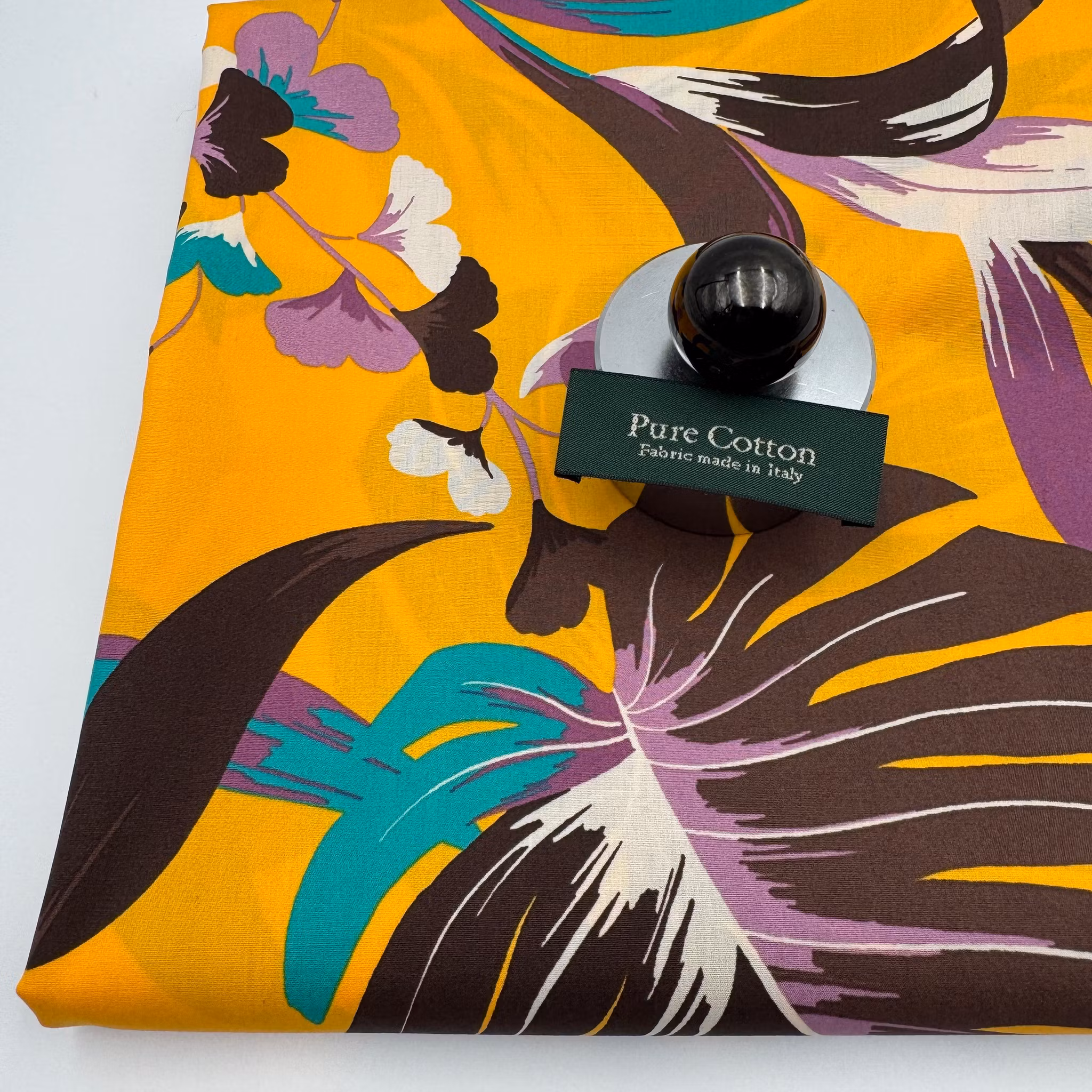 Skjortbomull monstera gul