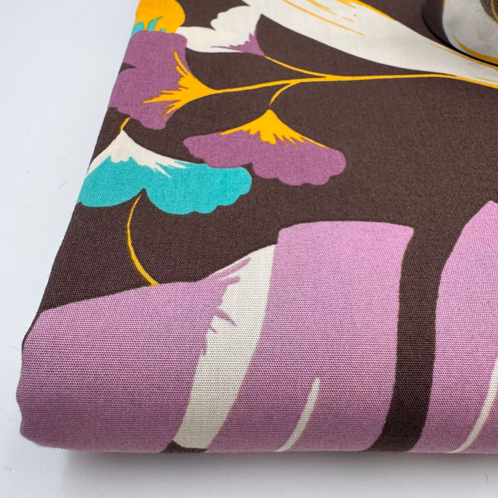 Skjortbomull monstera brun