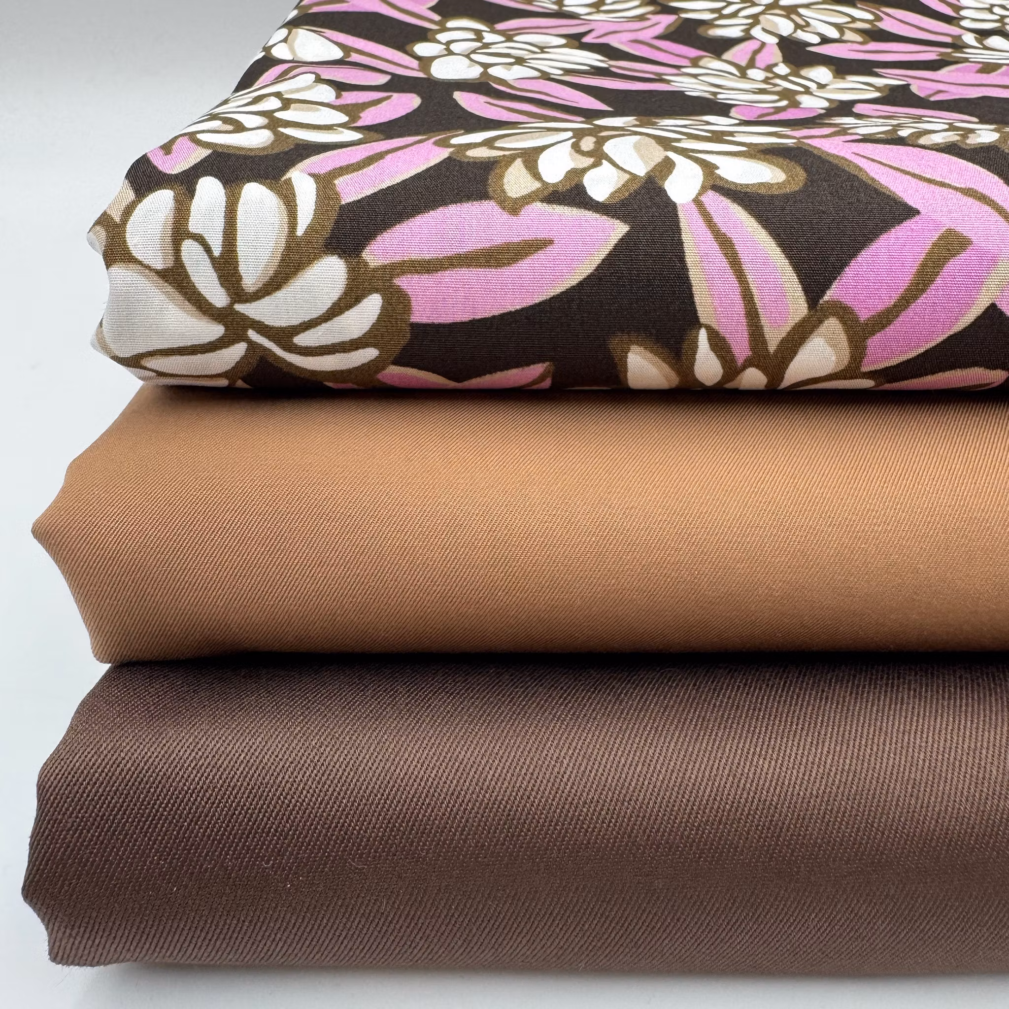 Skjortbomull brun/rosa