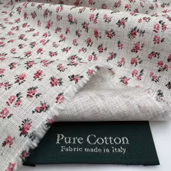 Skjortbomull ljusgrå småblommig