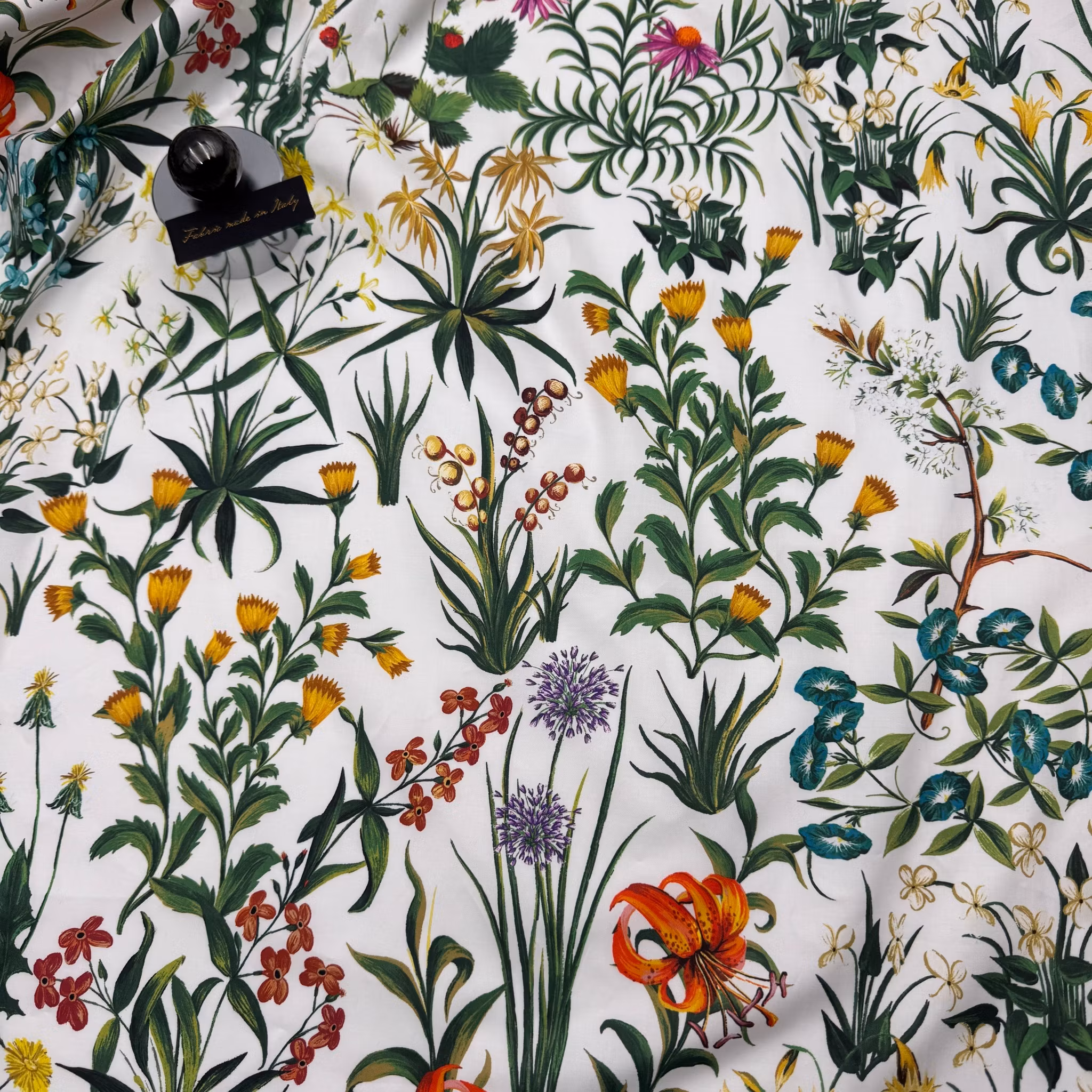 Festbomull blomster vit O.de la Renta