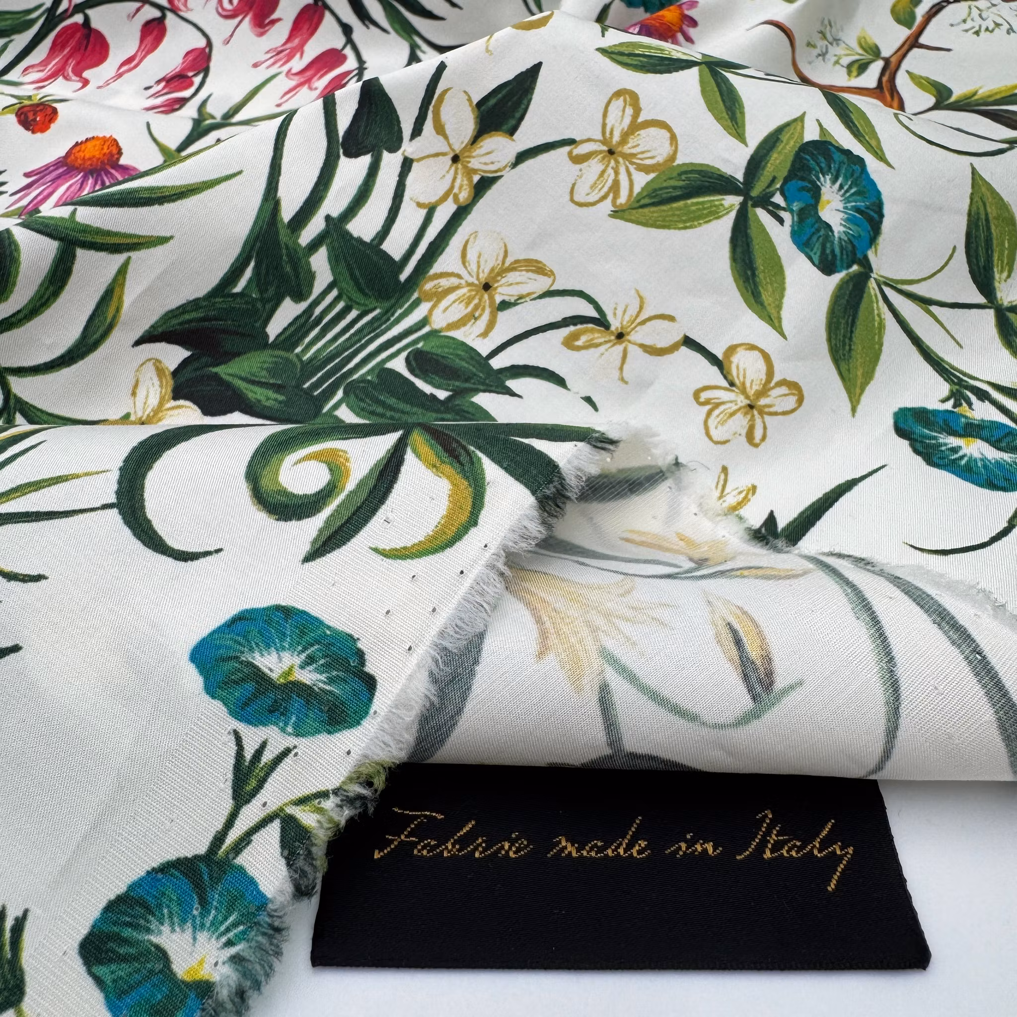 Festbomull blomster vit O.de la Renta