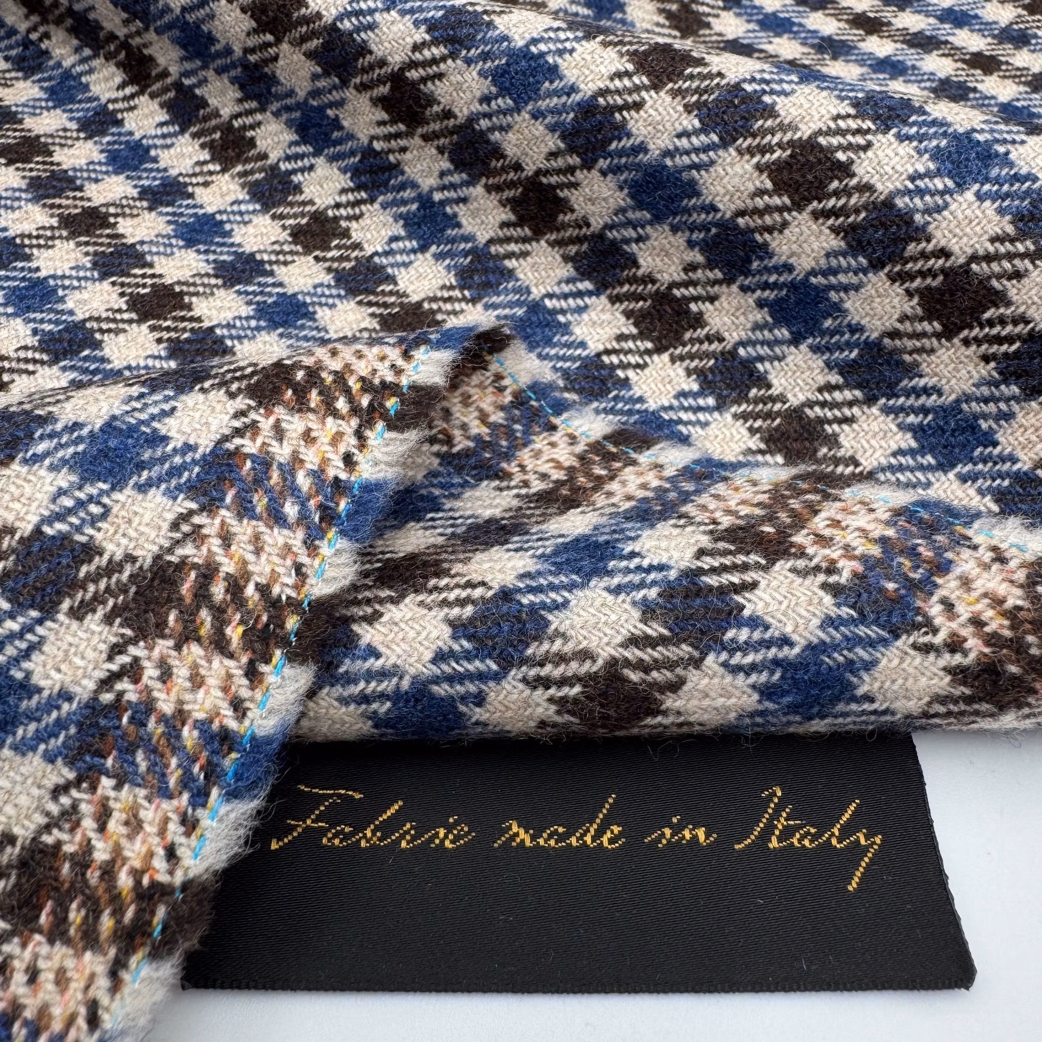 Ulltweed rutig blå/brun Prad*