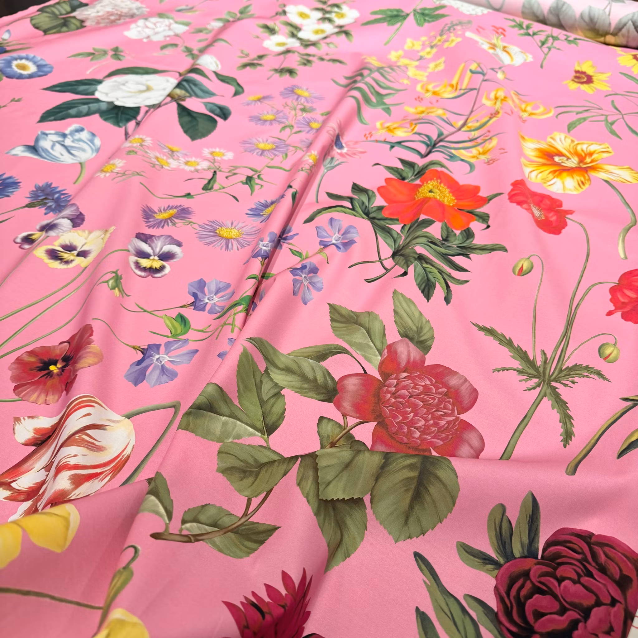 Festbomull storblomster rosa O.de la Renta