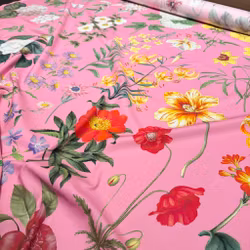 Festbomull storblomster rosa O.de la Renta