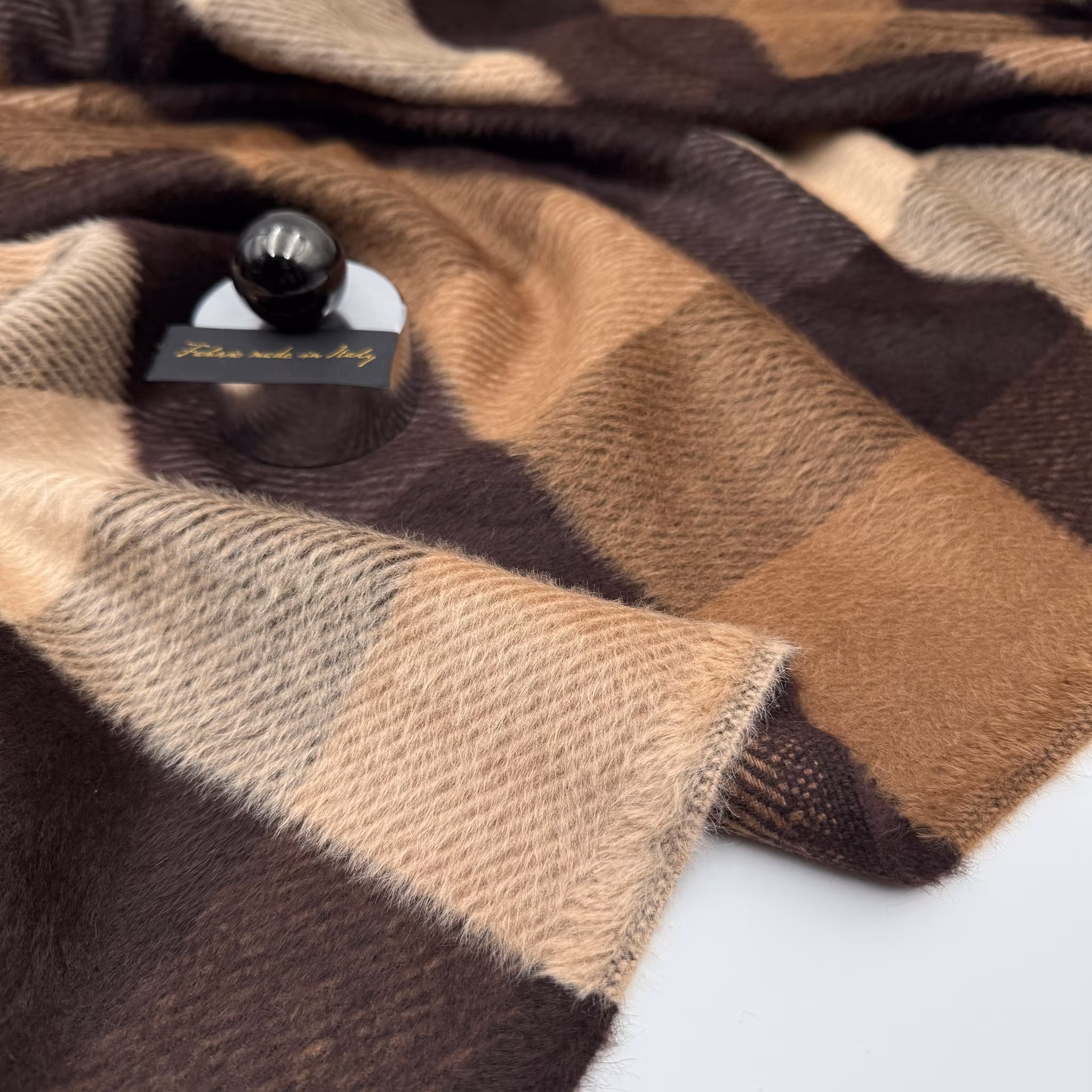 Ull/alpacka brun/beige rutig