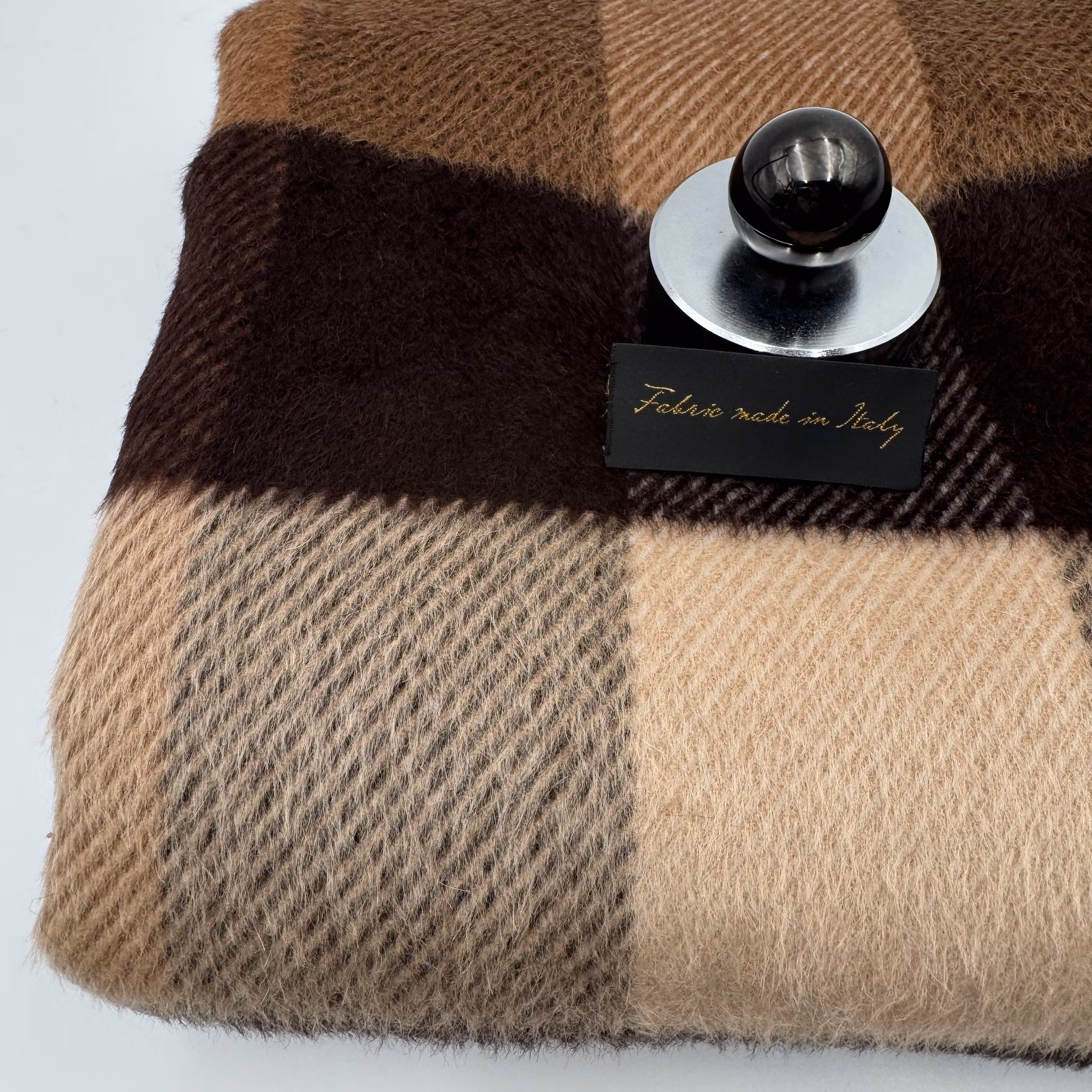 Ull/alpacka brun/beige rutig