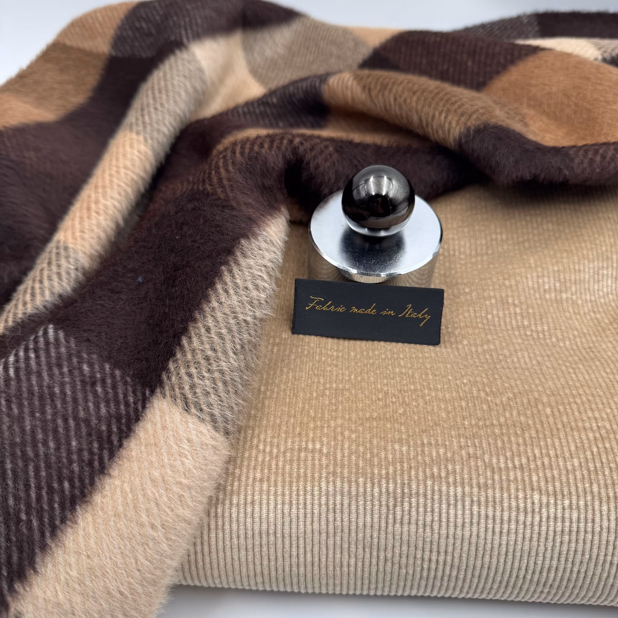 Ull/alpacka brun/beige rutig