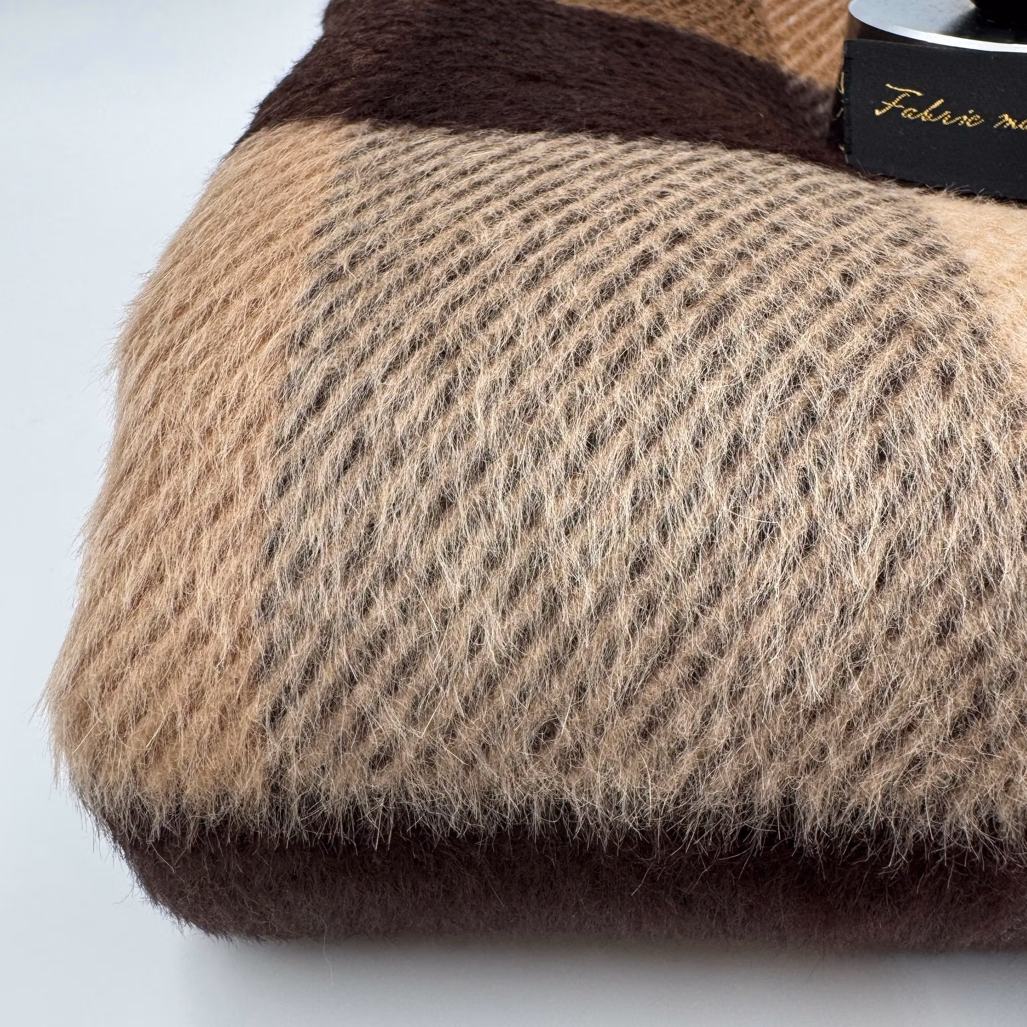 Ull/alpacka brun/beige rutig