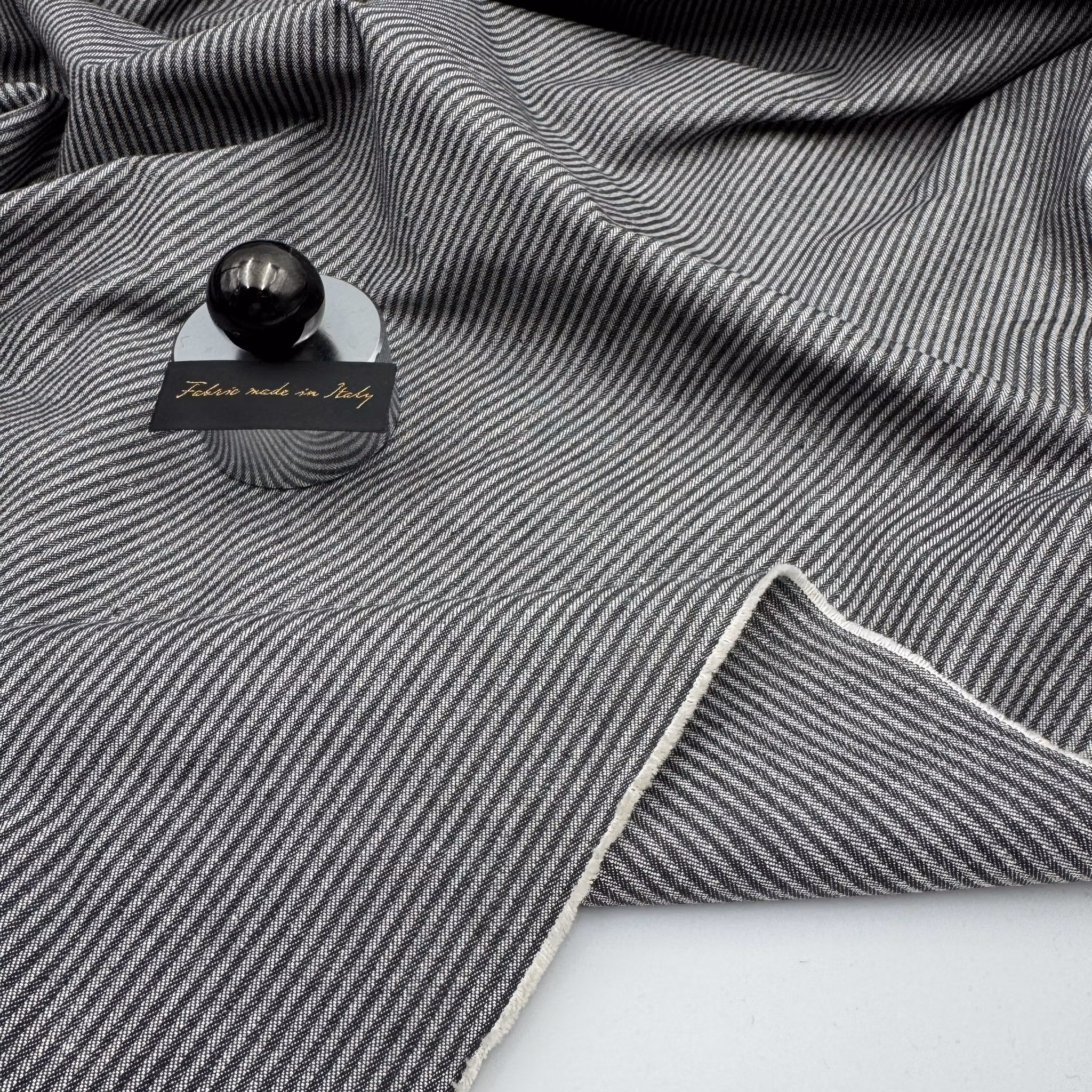 PANGERBJUDANDE 3m smalrandig grå "denim"