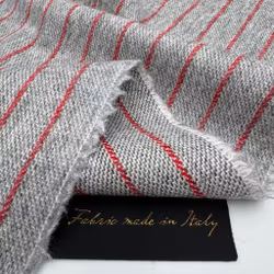 Ull/angora grå/röd Riccer*