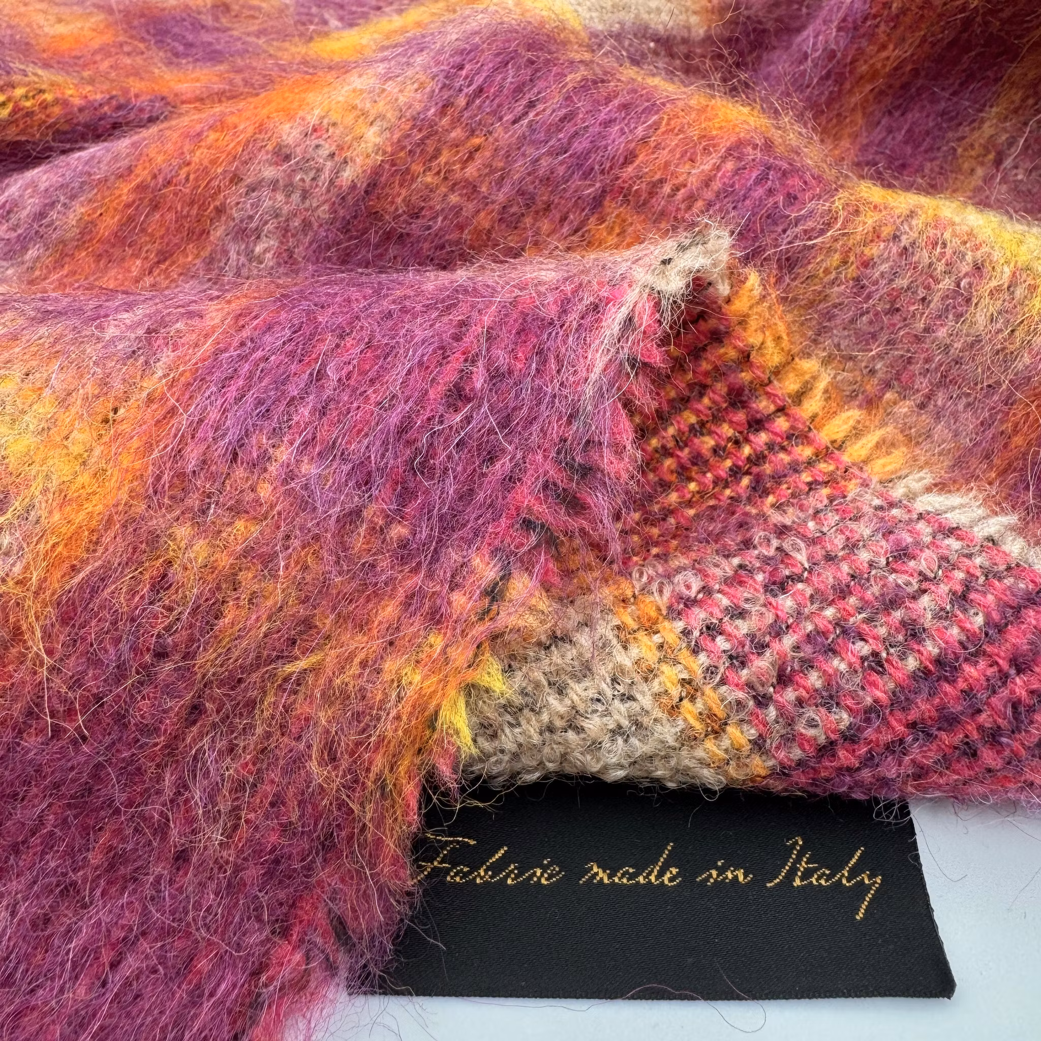 Ull/angora päls cerise/orange