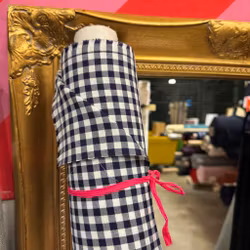 Skjortbomull mjuk marin/vit (lite sneda rutor)