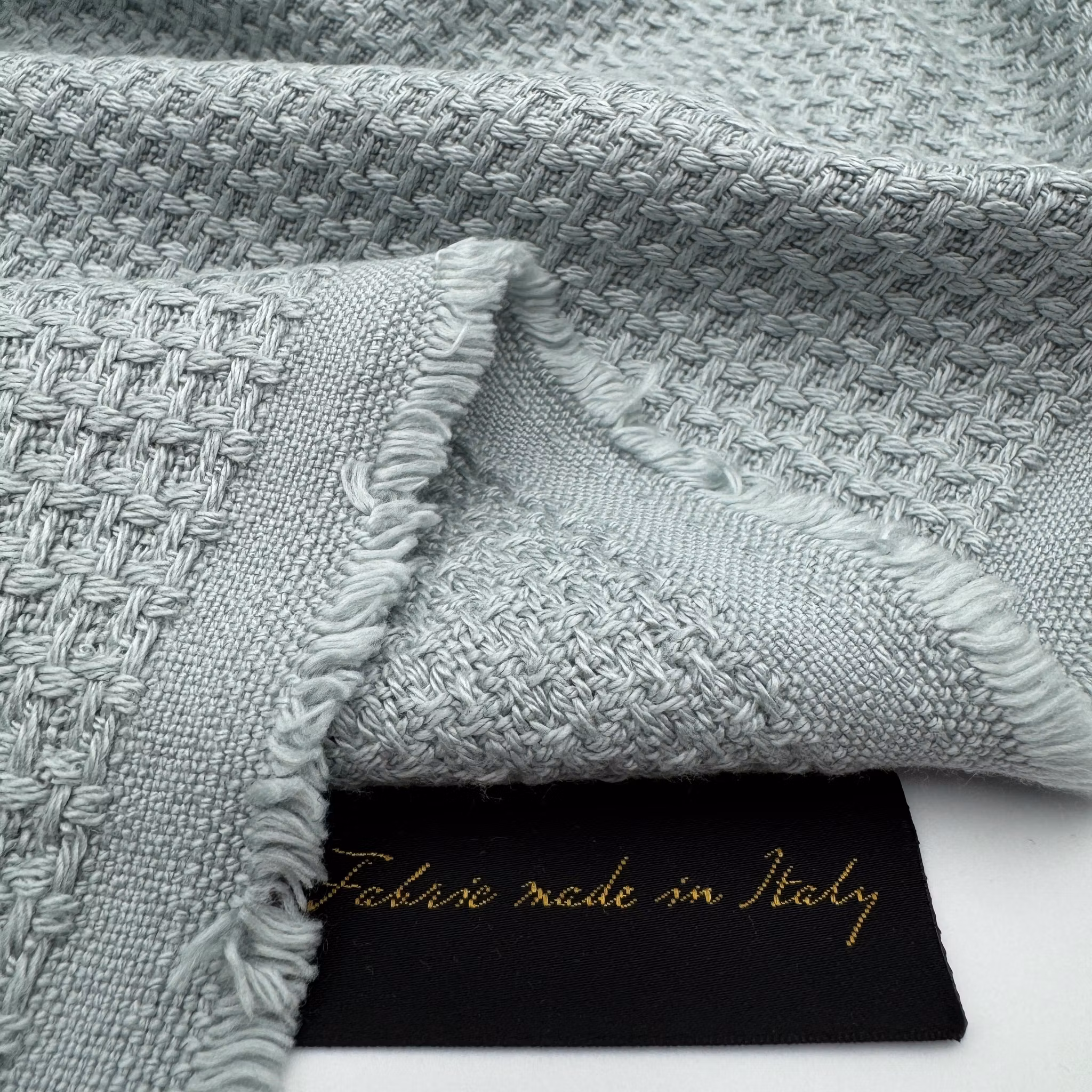 1,5m Bomull/cupro våffla blå