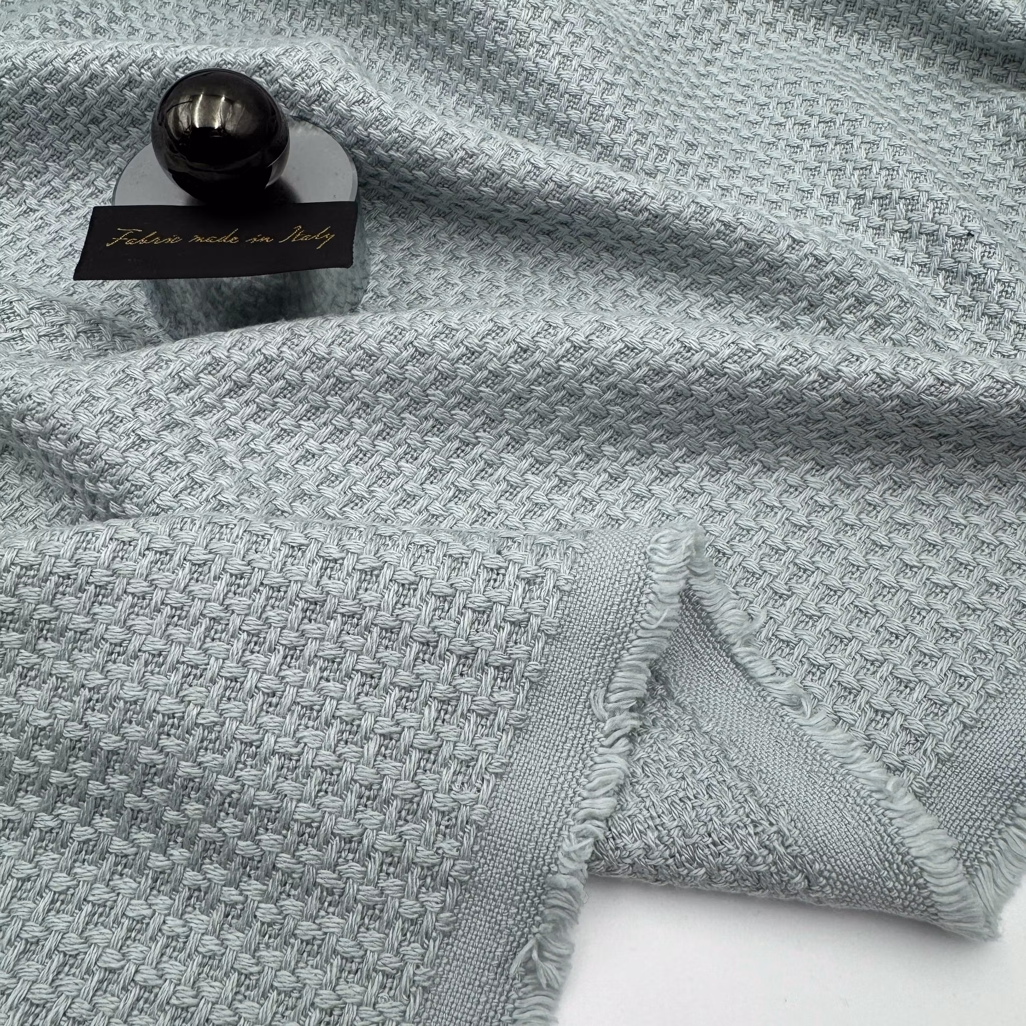 1,5m Bomull/cupro våffla blå