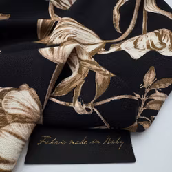 Viskoscrêpe svart/ljusbrun