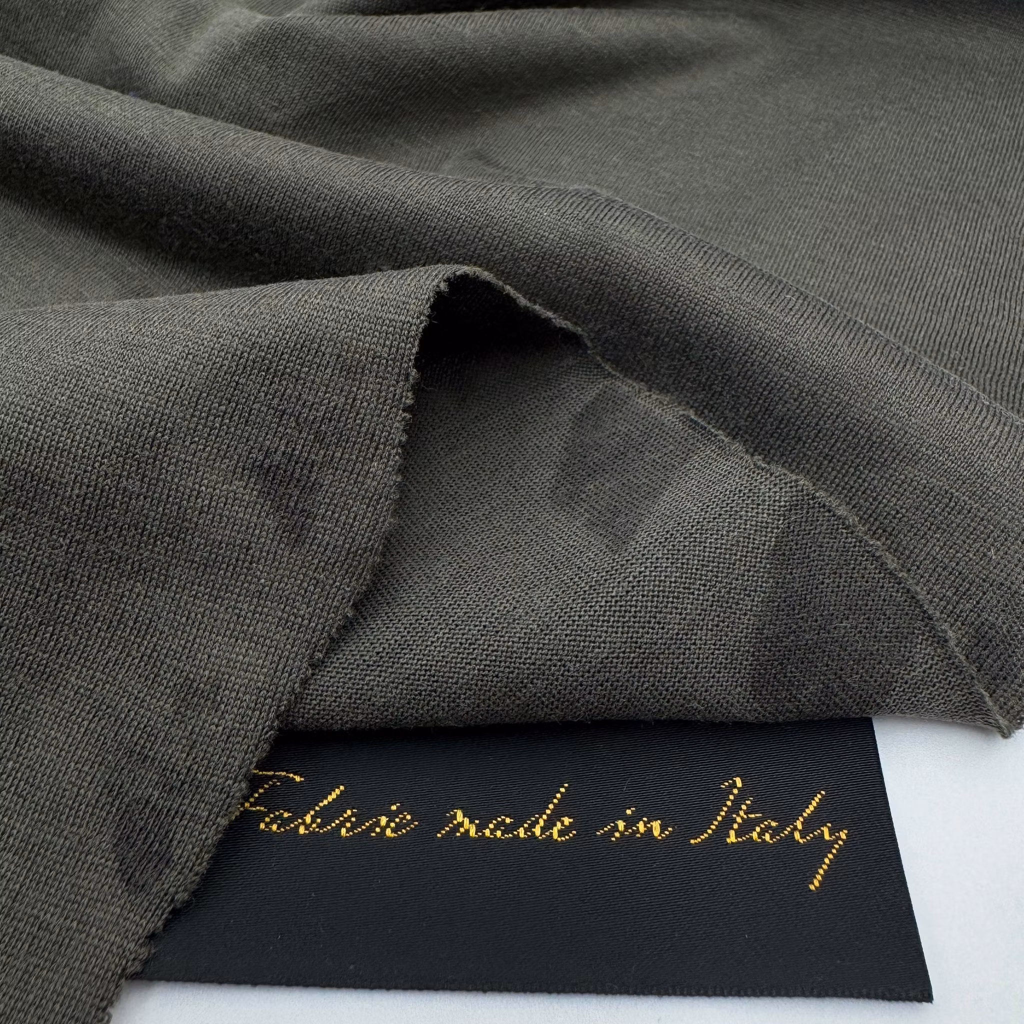 Siden/bomullstrikå khaki Cucinell*