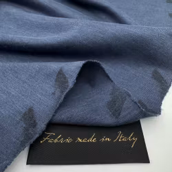 Siden/bomullstrikå blå Cucinell*