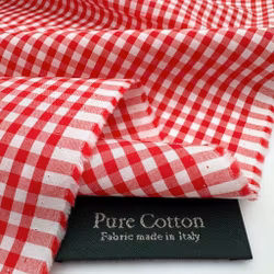 Bomullspoplin röd/vit Bottega V.