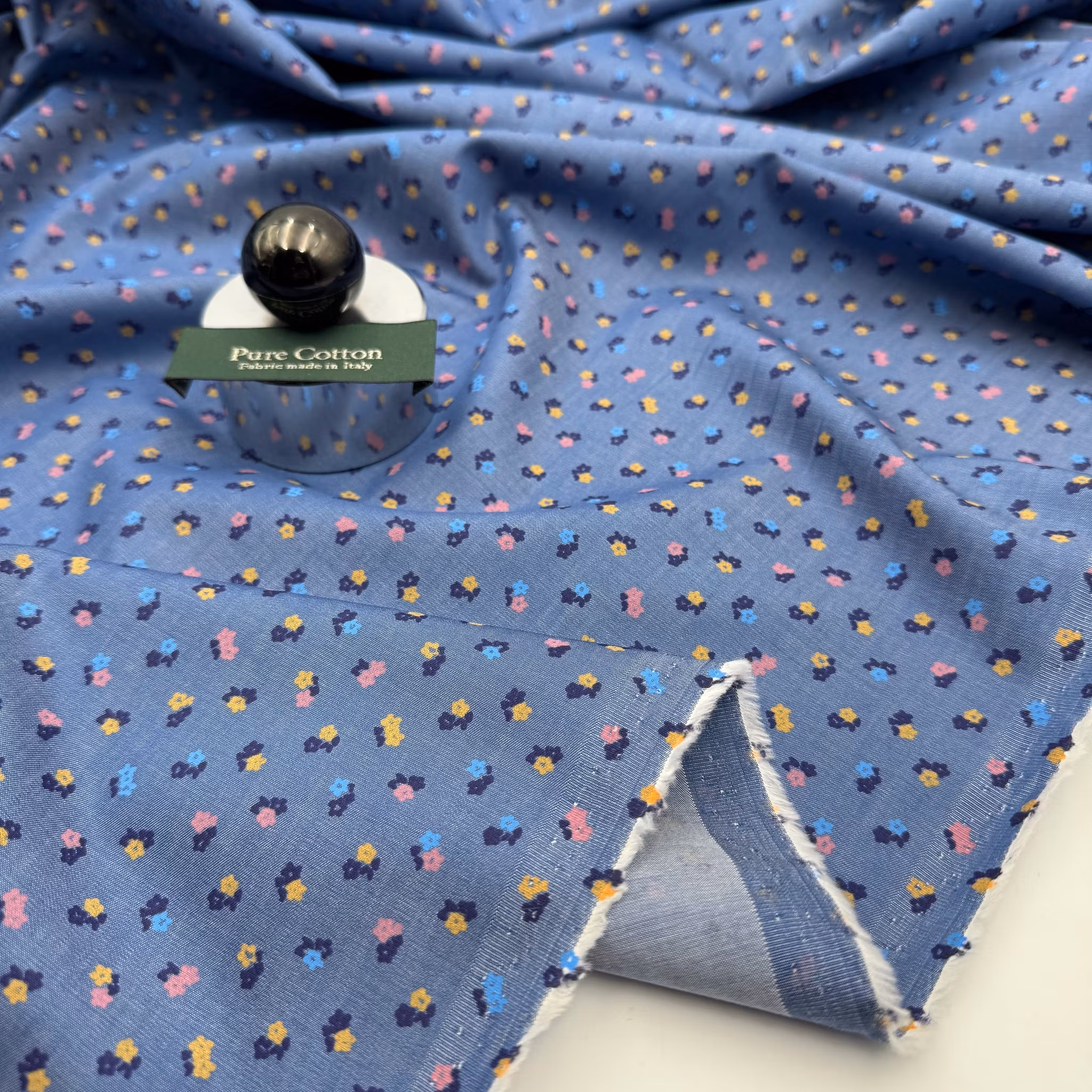 Skjortdenim småblommig