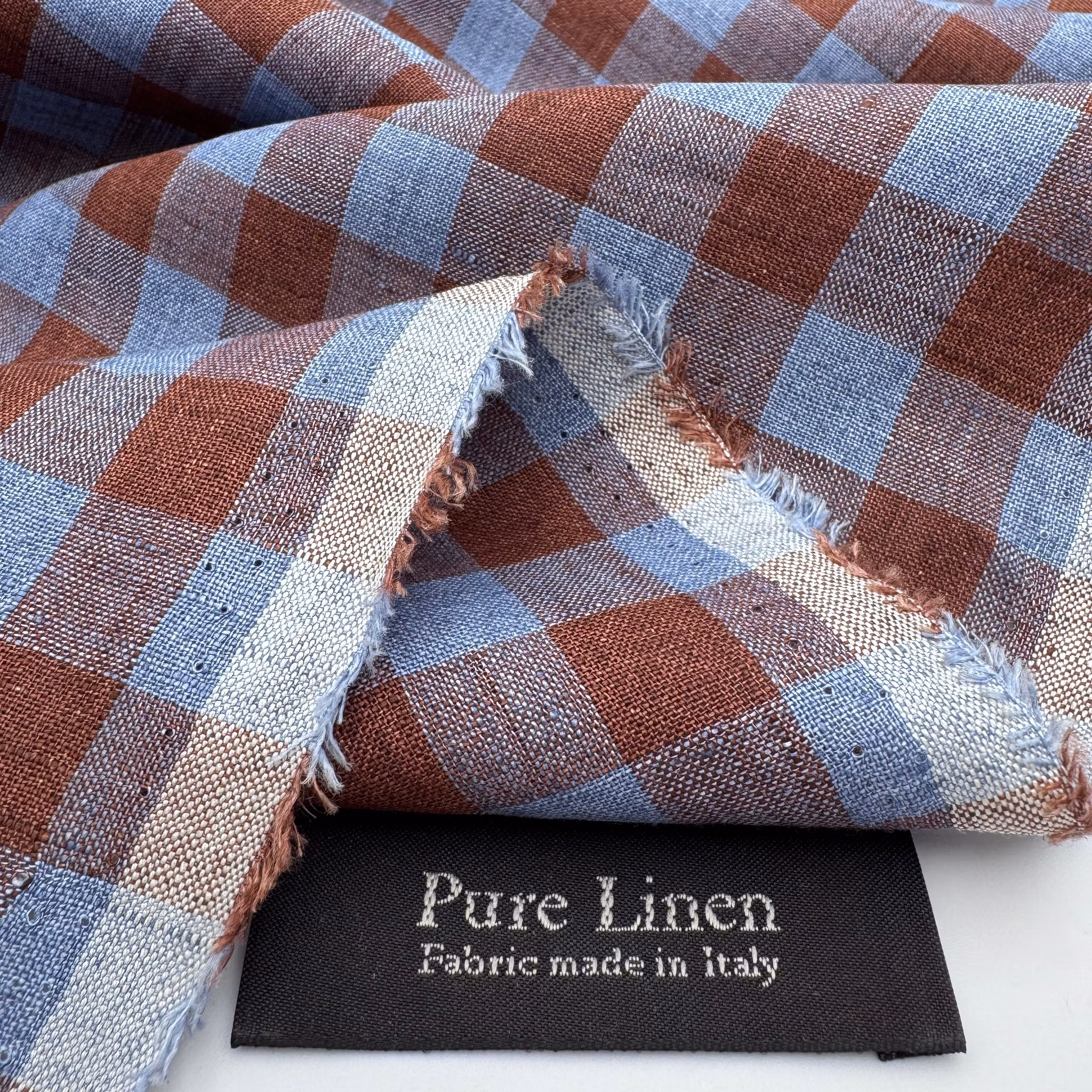 Lin blå/brun rutigt