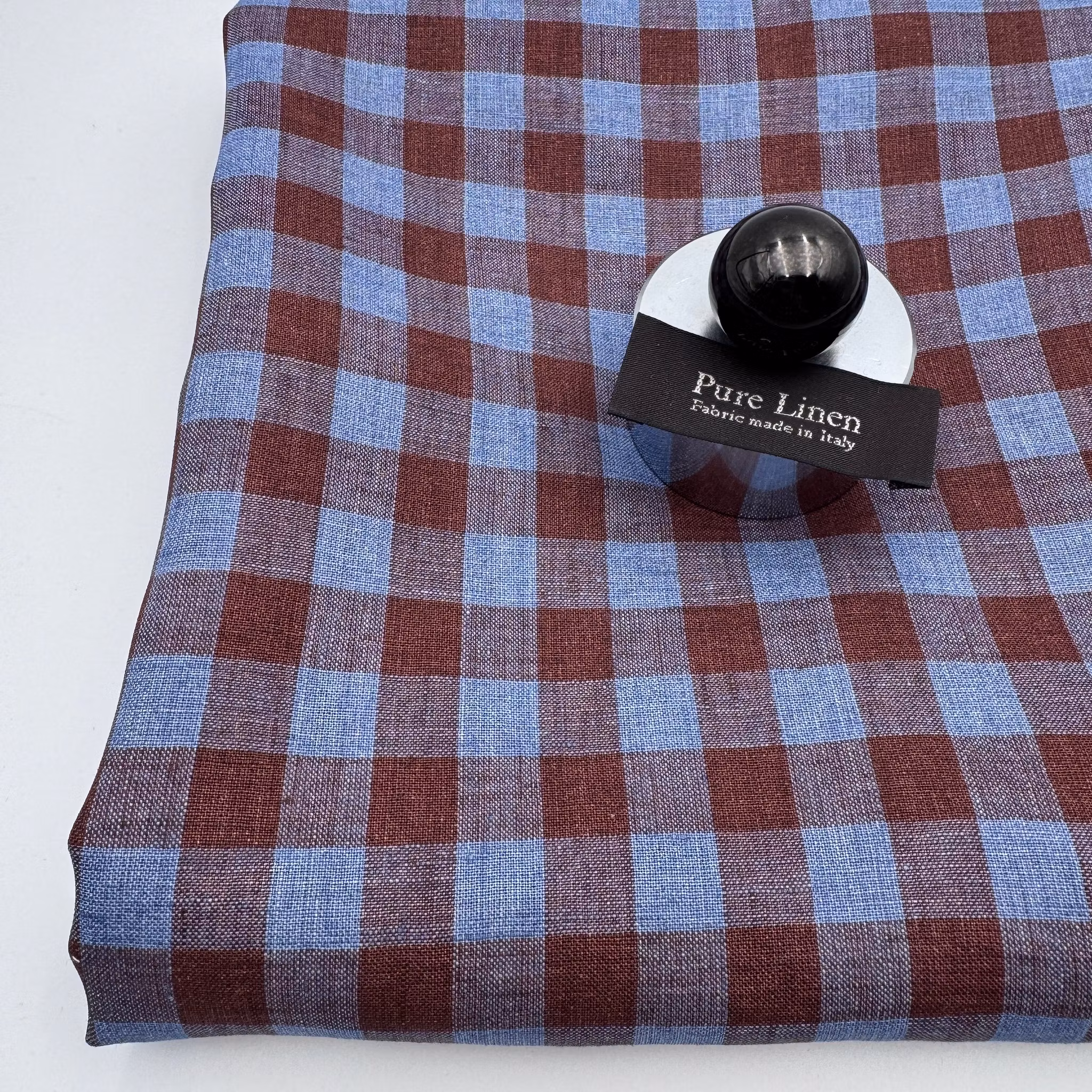 Lin blå/brun rutigt