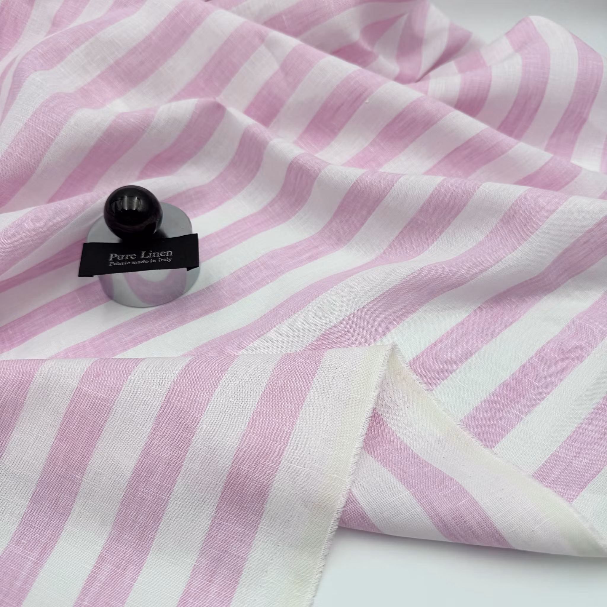 Lin rosa/vit blockrand