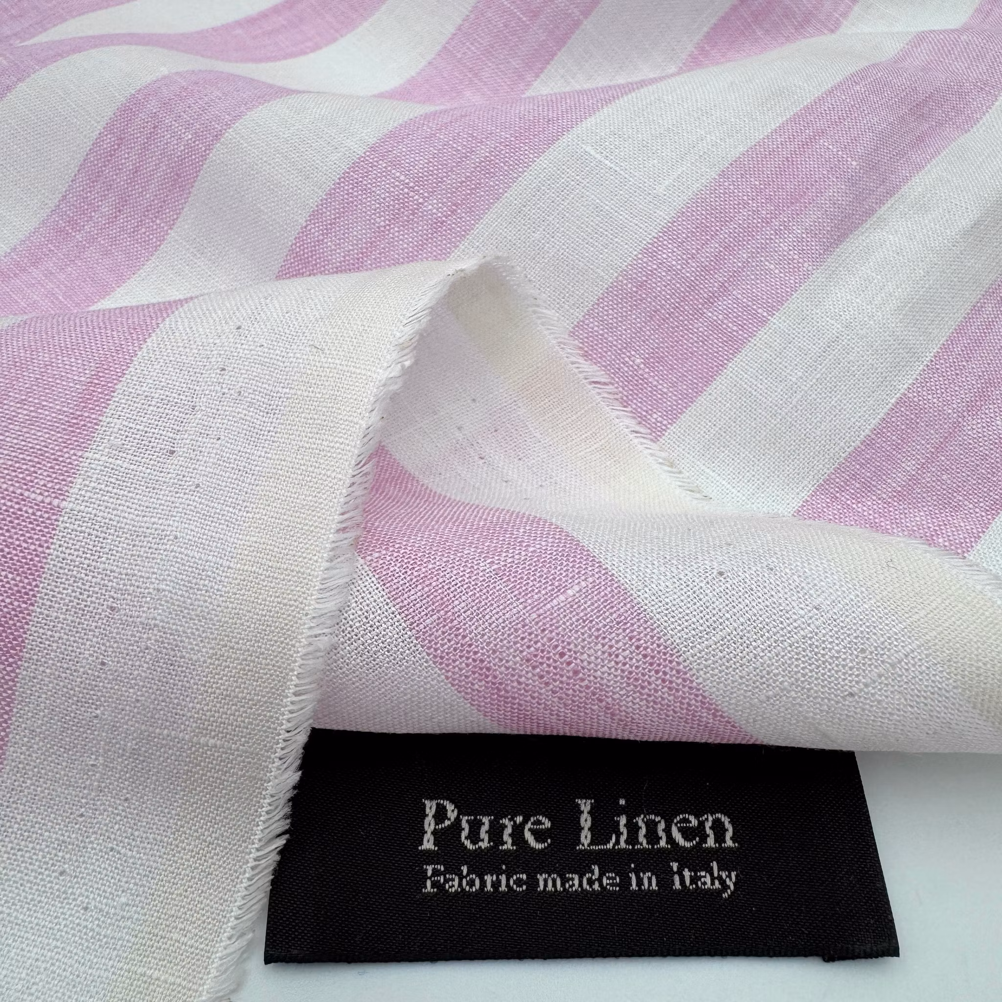 Lin rosa/vit blockrand