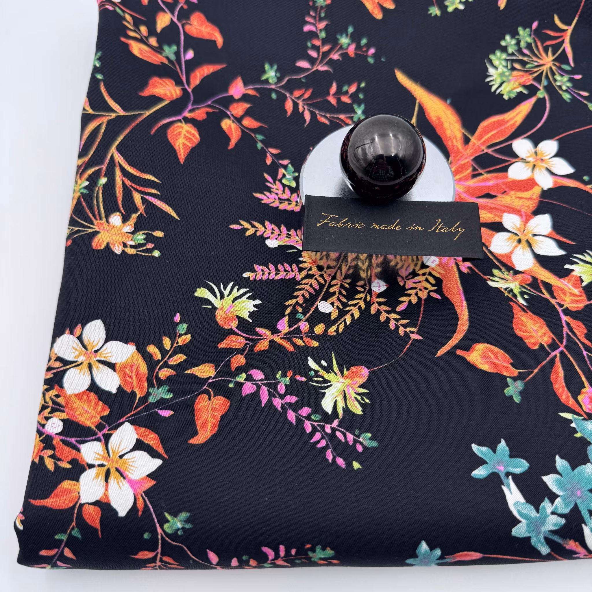 Bomull/elastan svart sirlig