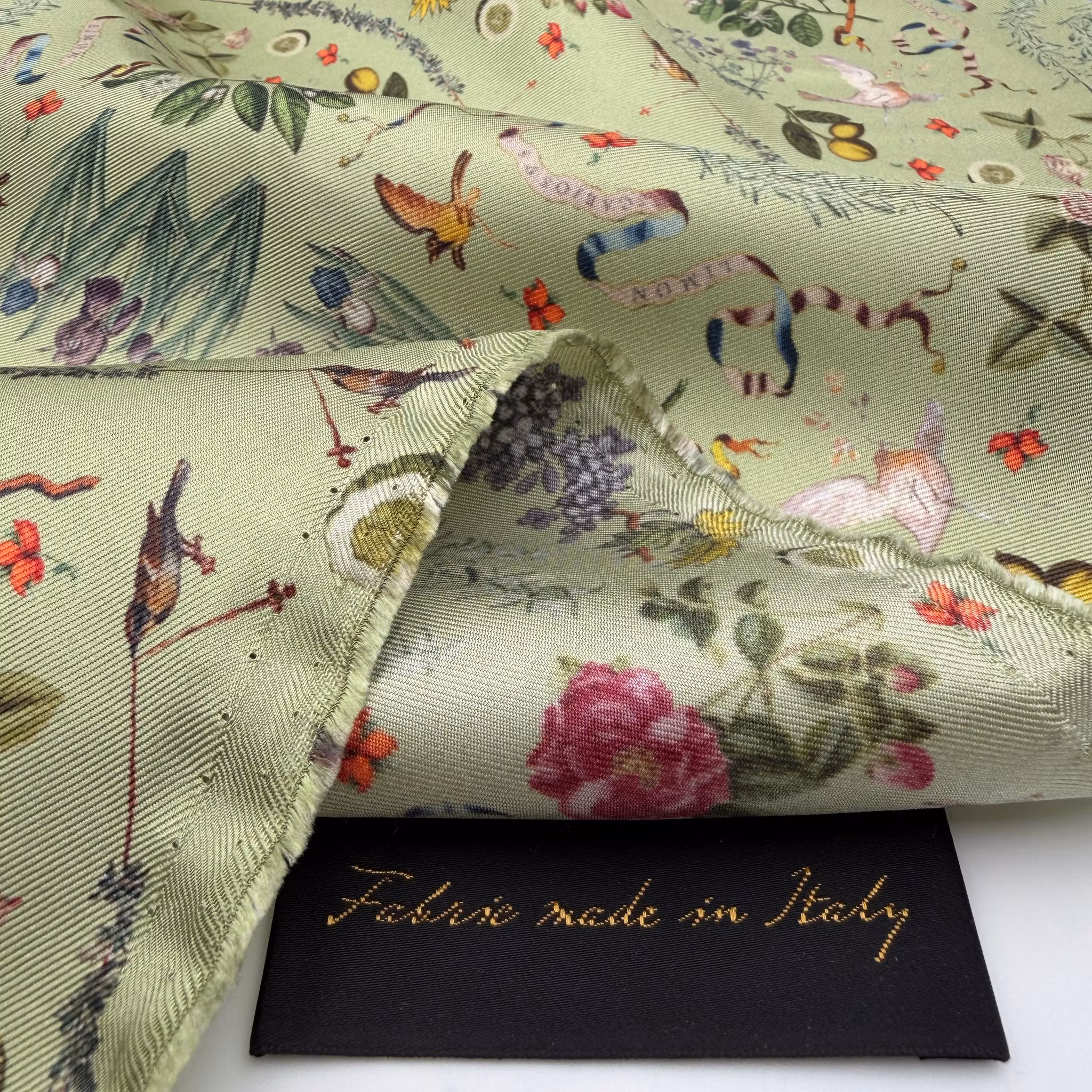 Sidentwill grön småmönstrad Gucc*