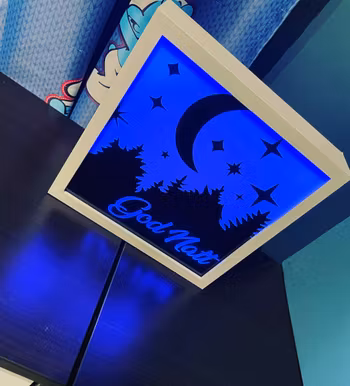 Nattlampe med motiv og lys