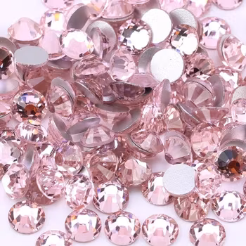 Rhinestones Light Pink Glas 1000st