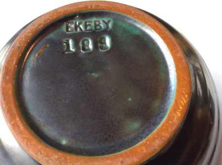 Dark green/orange vase 189