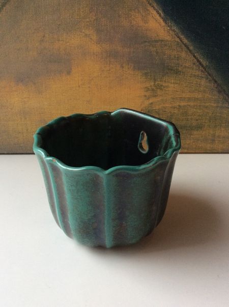 Green wall vase