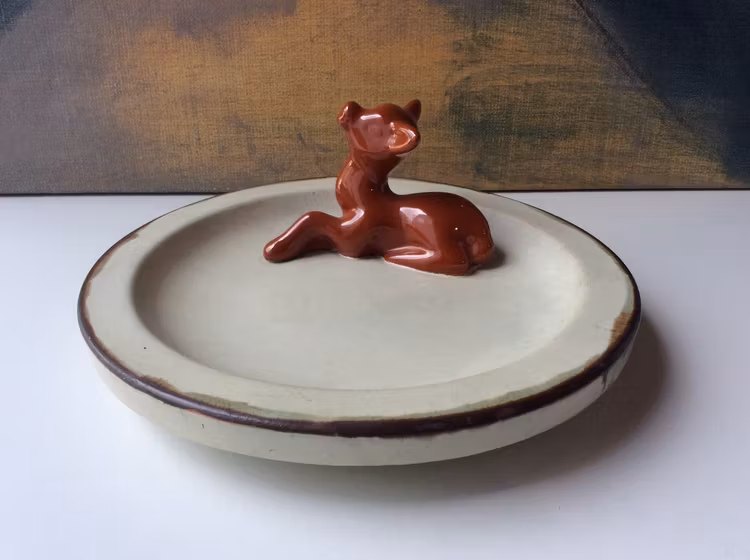 Ashtray 46 with orange deer