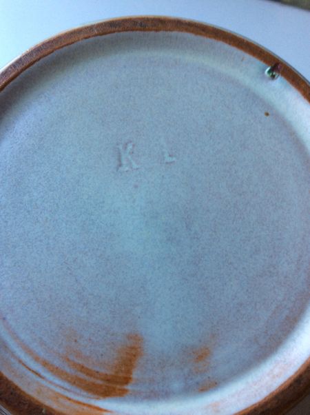 Beige/orange vase K1