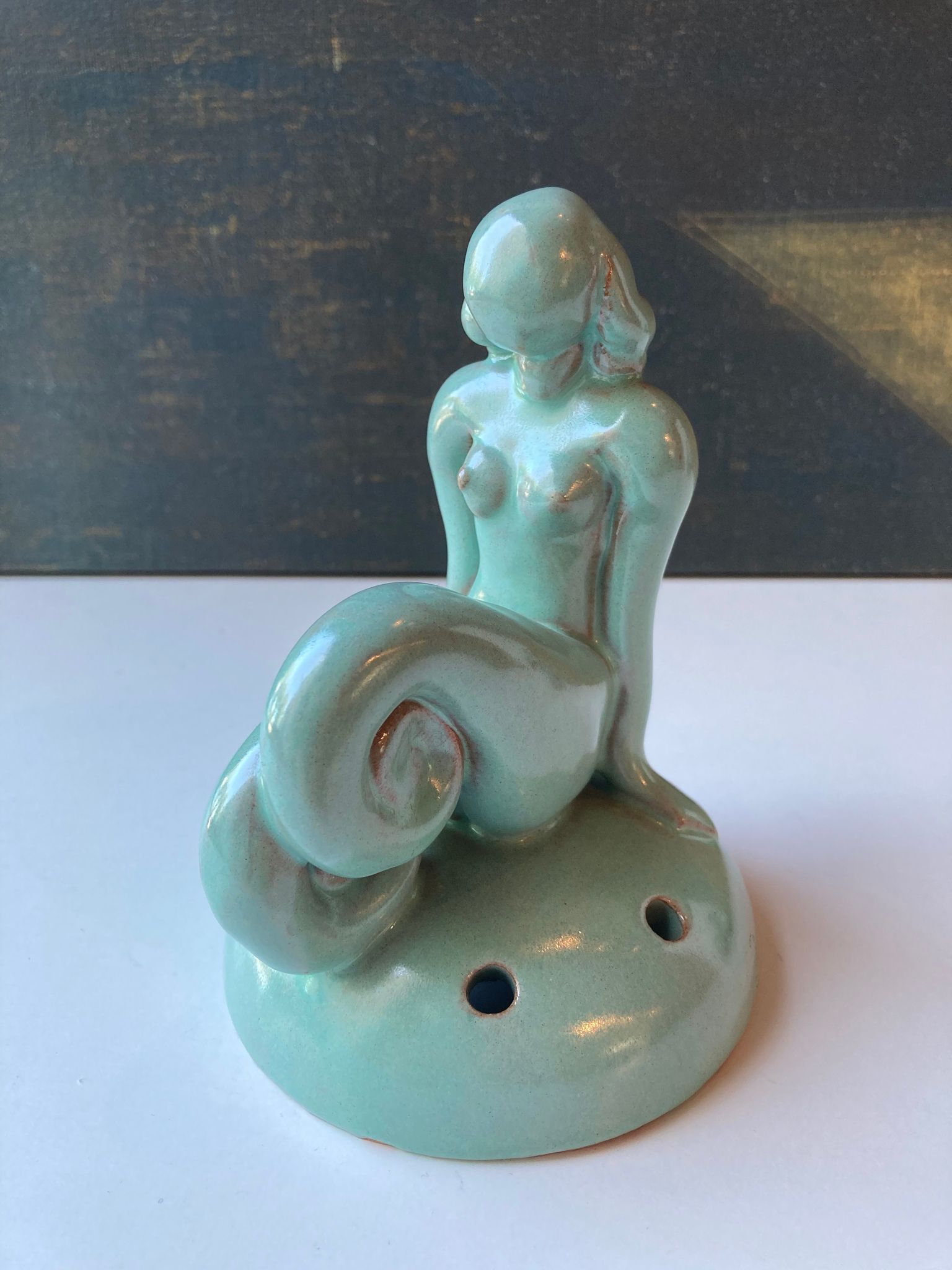 Green lady on green flower holder 30