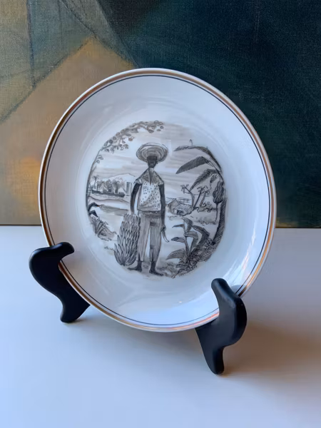 Karlskrona Exotica plate and 6 small plates