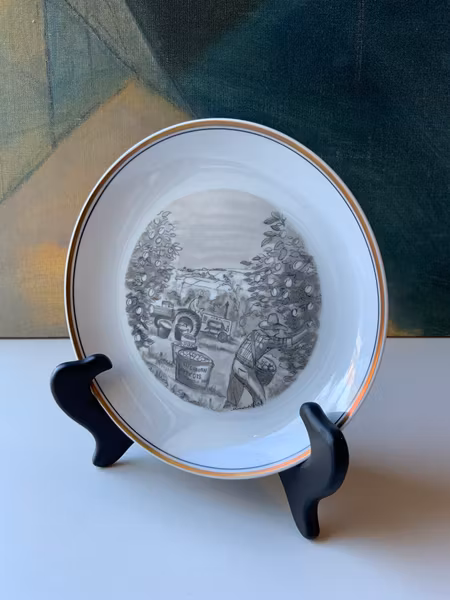 Karlskrona Exotica plate and 6 small plates