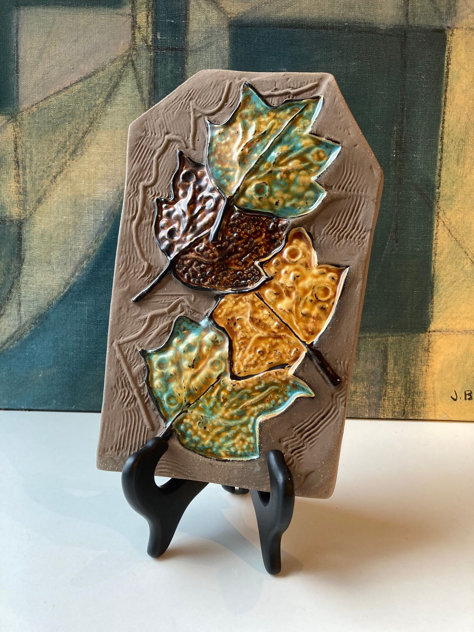 Autumn leaf wall plate 0137E