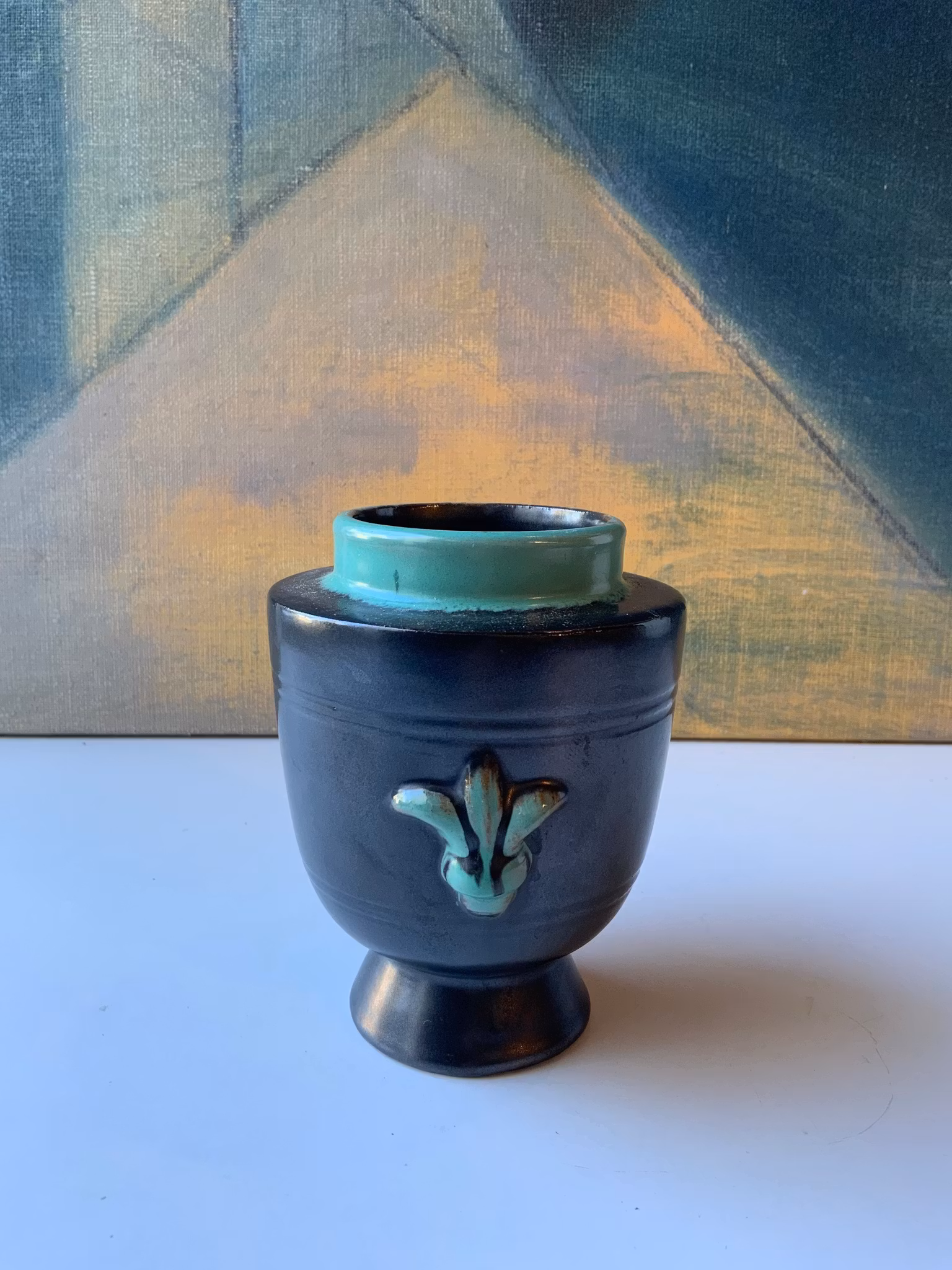 Black/green vase 2653