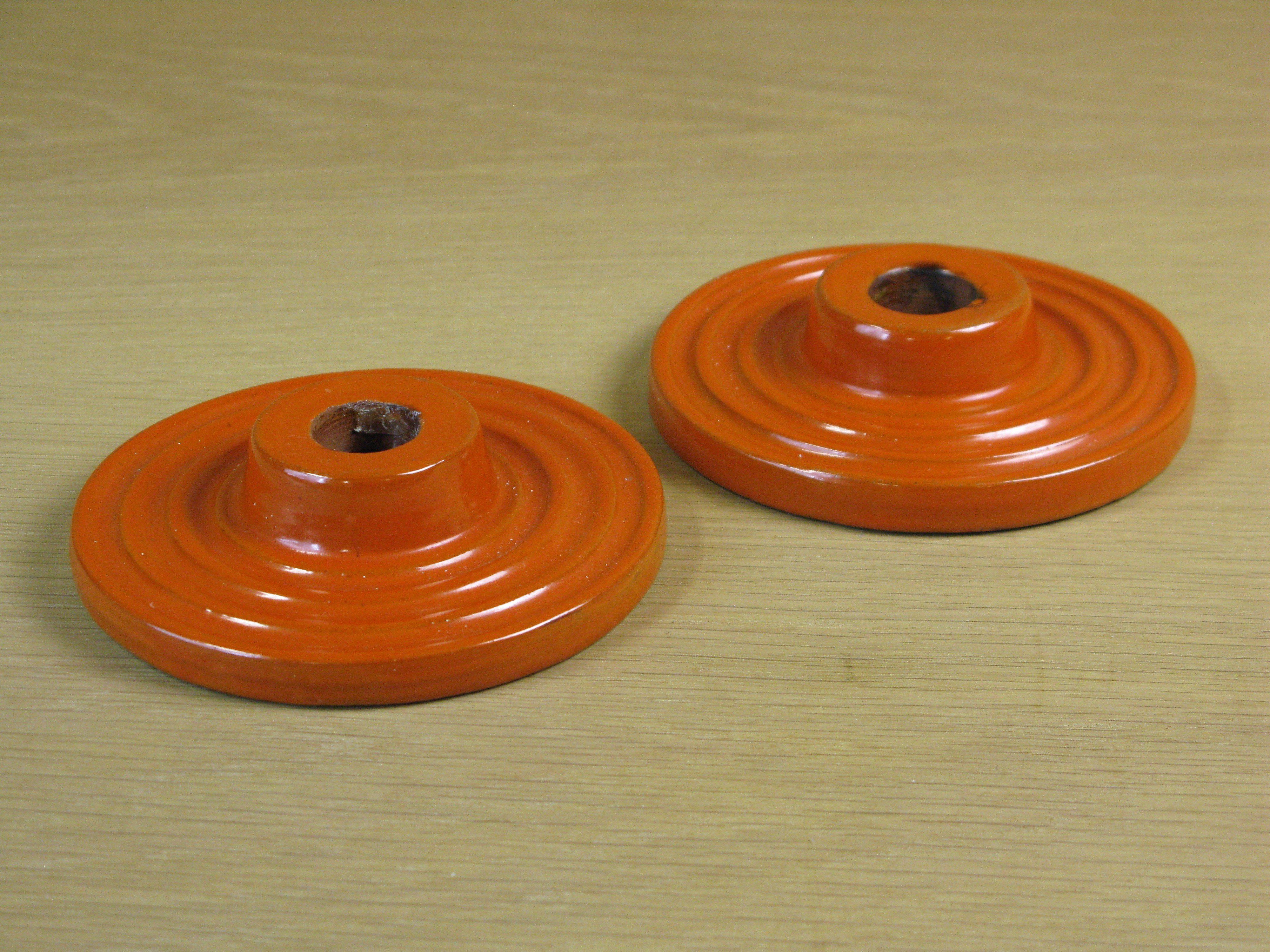 2 orange candlesticks 3357