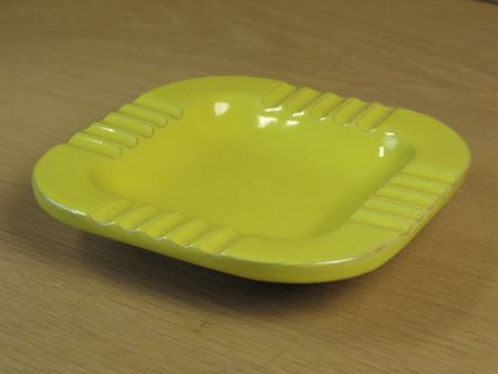yellow square ashtray