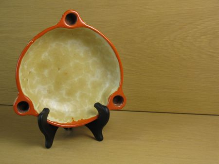 yellowish/orange candle bowl 2506