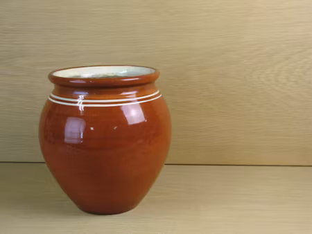 brown 3 l pot w stripes