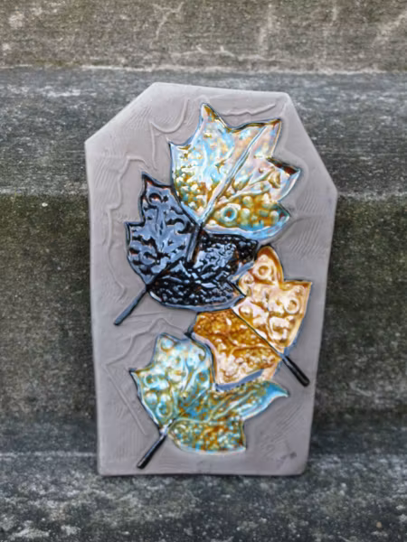 autumn leaves wall plate 0137e