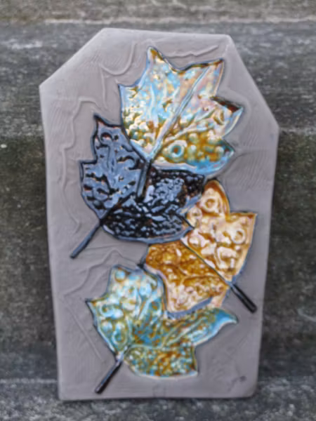 autumn leaves wall plate 0137e